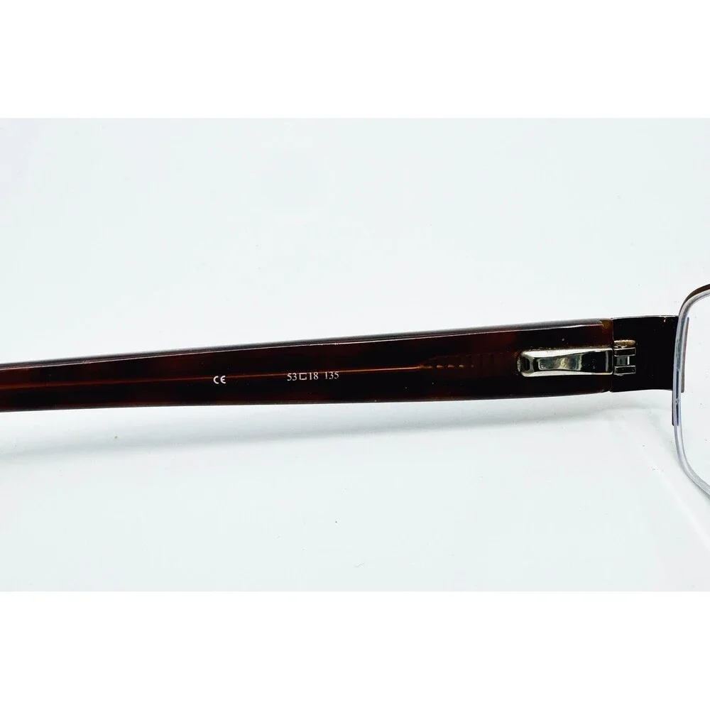 Oleg Cassini Eyeglasses Women Brown Semi-Rimless Rhinestone OCO326 53-18-135